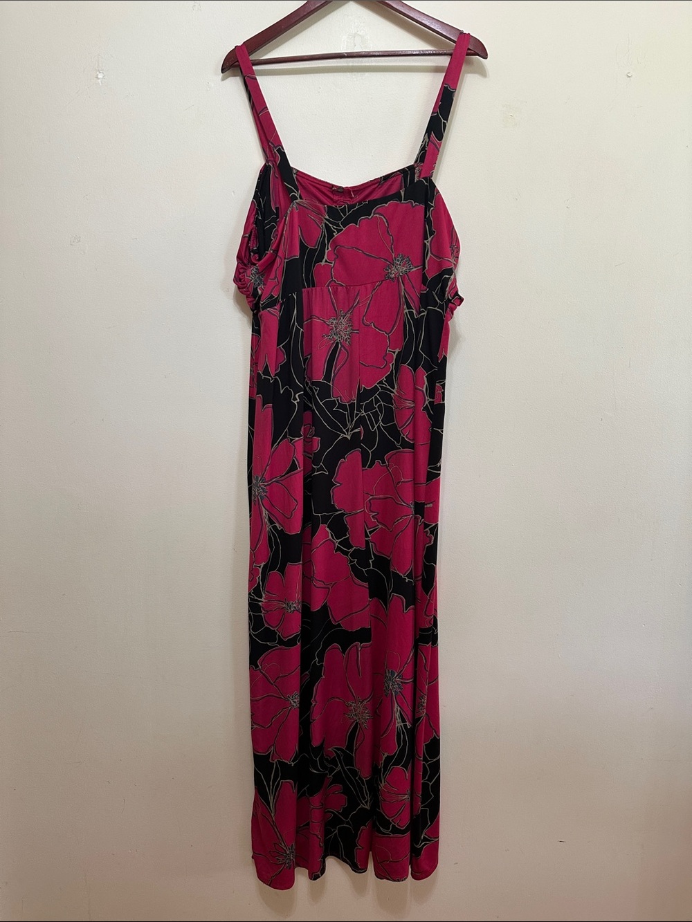 Ashley Stewart Fuchsia and Black Floral Maxi - Picture 3 of 7